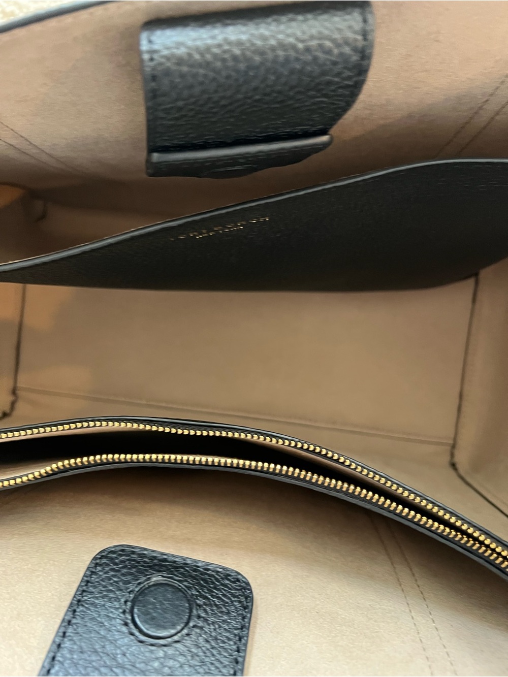 Tory Burch Black Leather Shoulder Tote with Tassel Detail - Picture 5 of 5